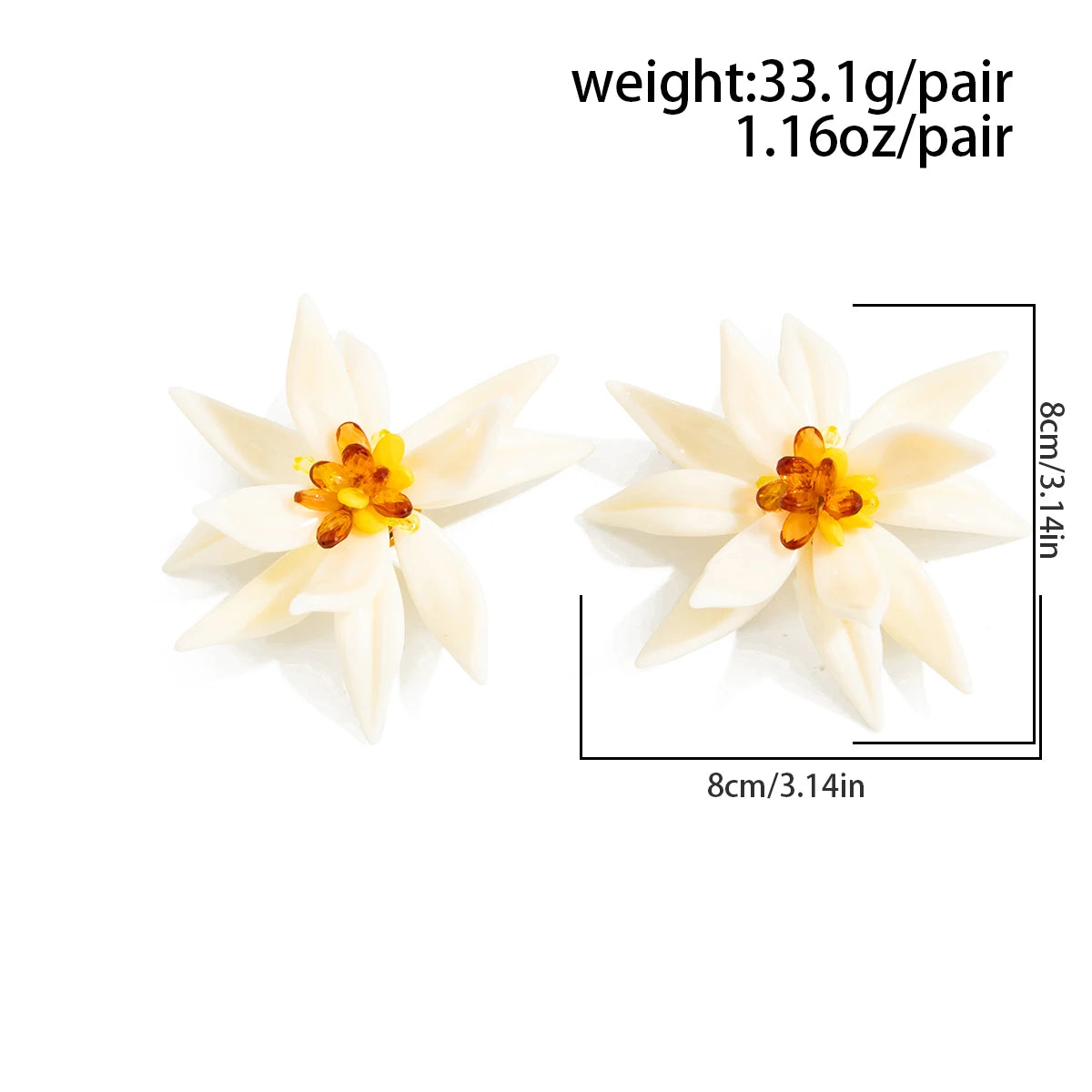 Ingemark Boho Large Petal Flower Drop Earrings for Women 2026 New Trend Exaggerated Pierced Earrings Y2K Daily Party Jewelry