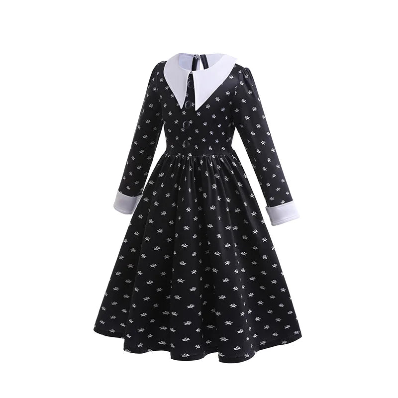 Wednesday Addams Costumes for Girls 2023 Movie Wednesday Mesh Dress Halloween Carnival  Gothic Winds Party Dress Up for 3-10 Yrs - Charlie Dolly