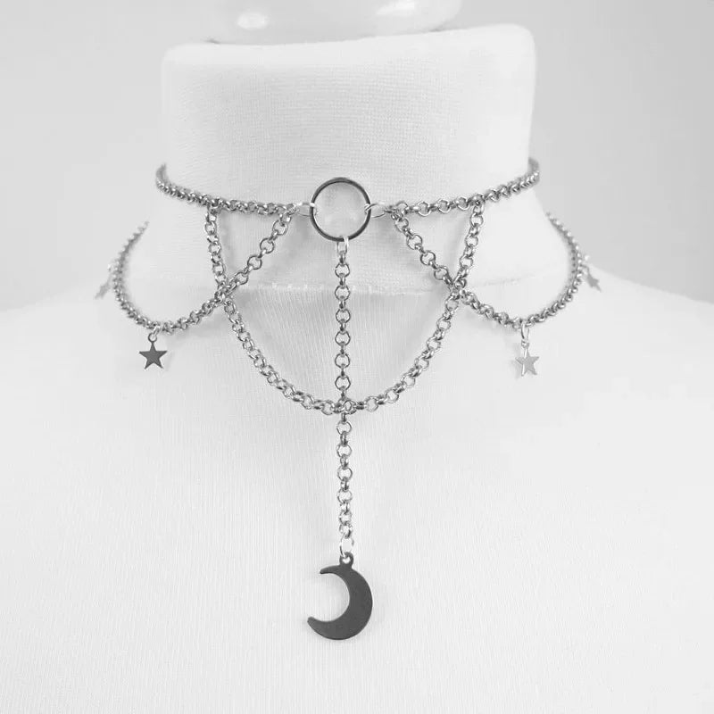 Goth Limited Black Velvet Cross Bead Choker Necklace Jewelry Gorgeous Women Punk Gift Statement New Gothic Halloween Grunge - Charlie Dolly