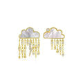 Original Cute Cloud Blue Rain Drop Dangle Earrings For Women 2022 Sweet White Glaze Charming Jewelry - Charlie Dolly