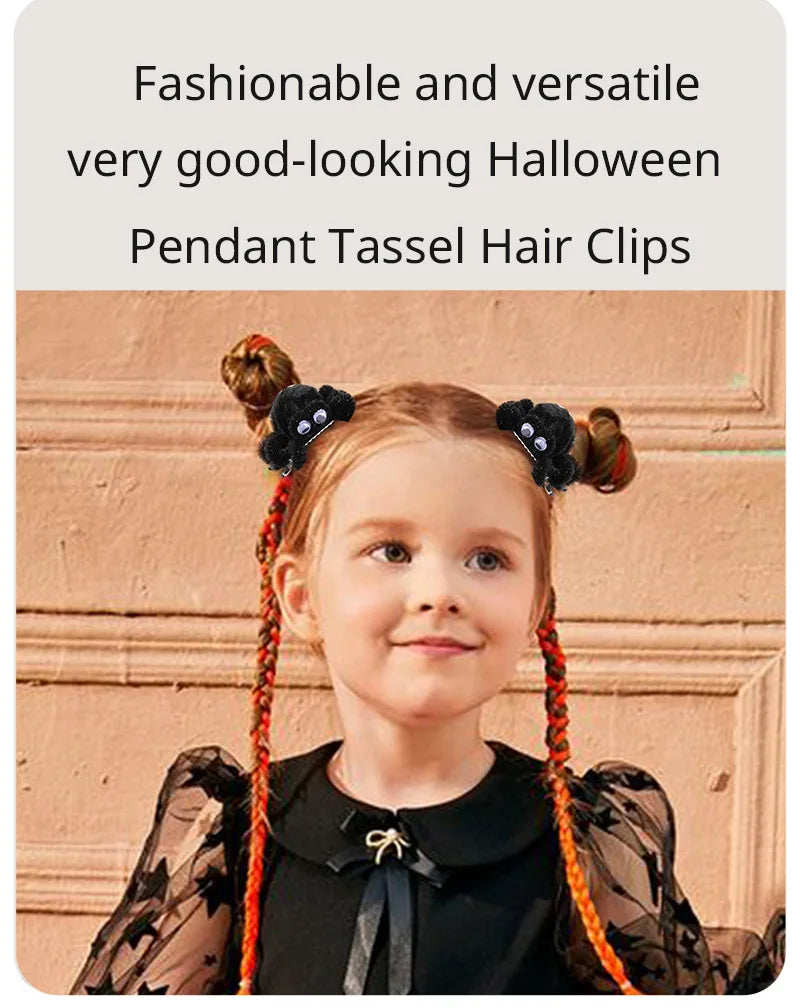 ncmama 2Pcs Halloween Spider Hair Clips For Baby Girls Cute Animal Hairpin Barrettes Kids Headdress Hair Accessories Party Decor - Charlie Dolly