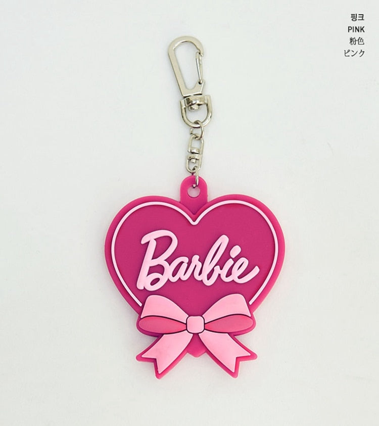 Barbie Kawaii Earphone Shell for Airpods 12 Protective Case Cartoon Pink Love Mirror Sweet Keychain Accessories Girls Gifts Toys