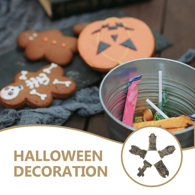 10 Pcs Halloween Decorations Skull Tombstone Craft Fake Ornaments Decorative Small Gravestone Plastic Headstone Shape Adornment - Charlie Dolly