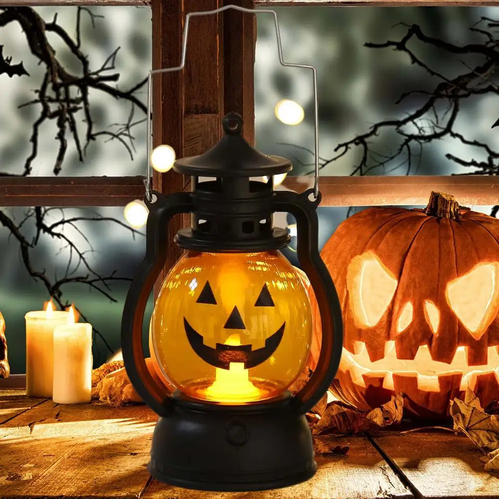 2024 New Halloween LED Retro Pumpkin Lantern Battery Operated Flickering Pumpkin Lanterns For Garden Landscape Decoration - Charlie Dolly