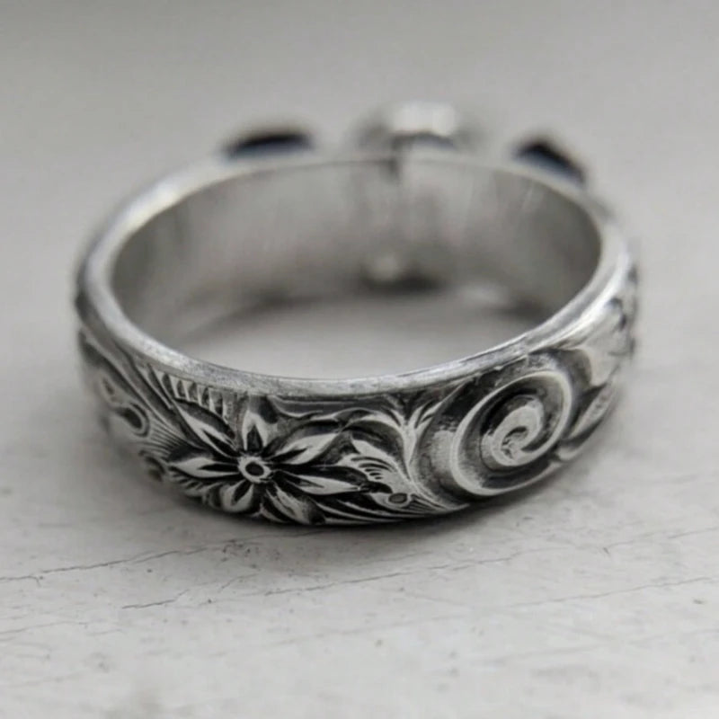 Crescent Moon Ring, Moon Phase Ring, Triple Goddess Ring, Goddess Jewelry, Lunar Phases, Full Moon, Boho Ring
