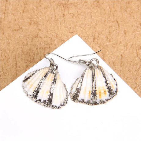 Natural Shell Scallop Drop Earrings Jewelry