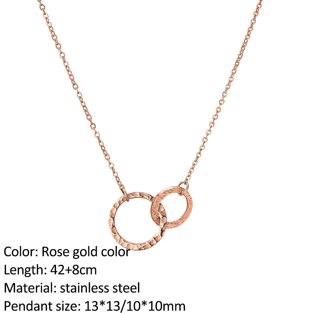 SUNIBI Fashion Stainless Steel Necklace for Woman Personality Infinity Cross Pendant Gold Color Necklaces on Neck Women Jewelry - Charlie Dolly