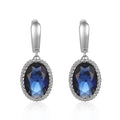 Women's Earrings Chamomile Dorea Fashion Geometry Studs Zirconia Earrings Cute Blue Stone Minimalism Piercing Earrings for Wife - Charlie Dolly