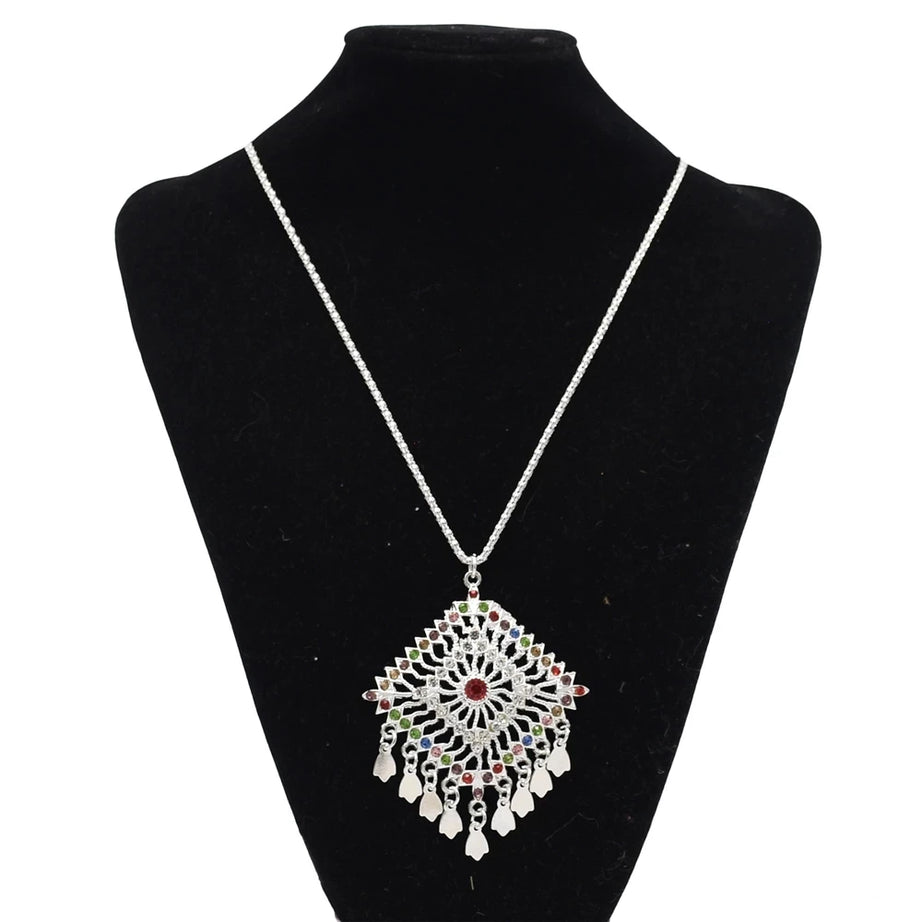 Turkish Coin Stone Tassel Bib Choker Necklace Jewelry