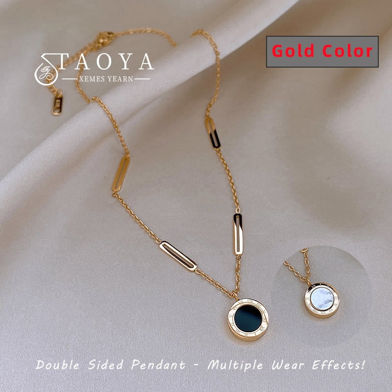 Classic Fashion Stainless Steel Roman Digital Wafer Pendant Necklace 2022 Fashion Jewelry Christmas Party Women's Sexy Necklace - Charlie Dolly
