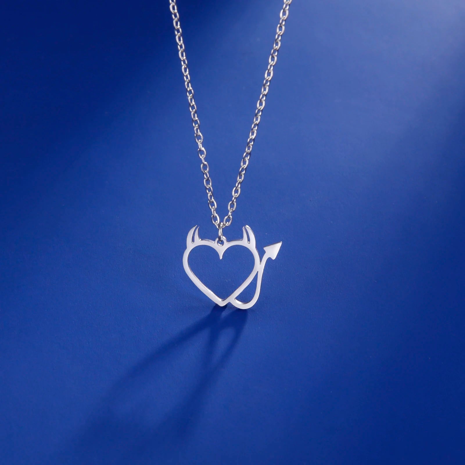 HIPEE Fashion Halloween Couple Necklace Demon Love Pendant Necklaces For Women Men Personality Clavicular Chain Party Jewelry - Charlie Dolly