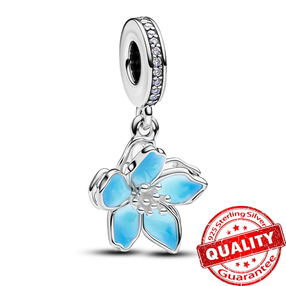 S925 Silver Lotus, Coral, Seahorse & Fortune Bag Pendant, Sacred Prosperity Amulet