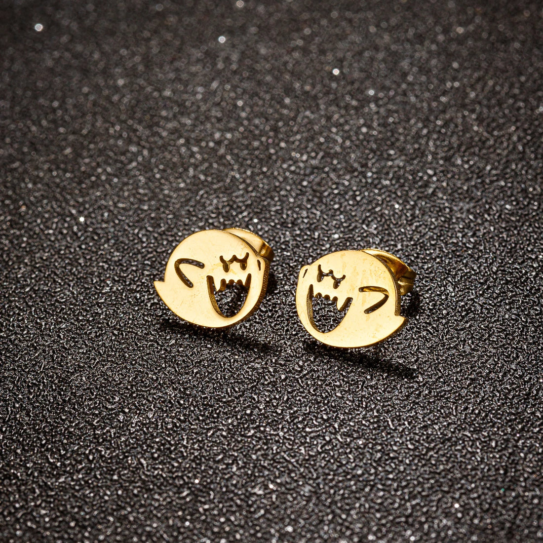 Cute Halloween Cartoon Ghost Earrings Stud For Women Stainless Steel Ear Piercing Black Earrings Minimalist Free Shipping - Charlie Dolly