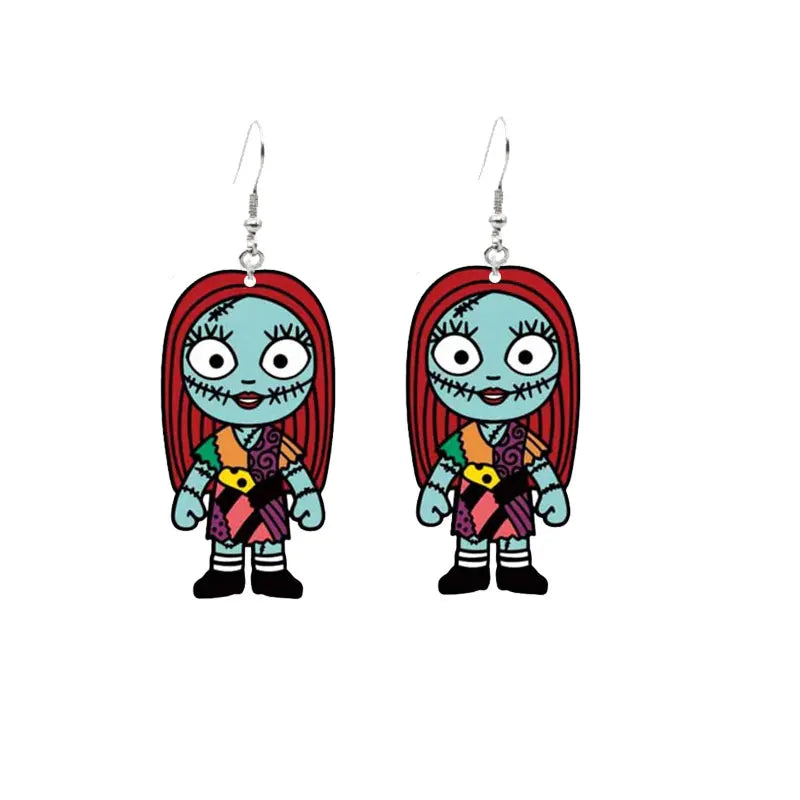 Scream Killer Halloween Earrings Arcylic Ghost Horror Movie Chucky Dangle Earrings Charm For Pendant Kids Adults - Charlie Dolly