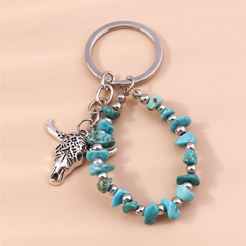 1Pc Bohemia Evil Eye Hamsa Hand Keychain for Women Men Blue Eye Sun Feather Key Ring Bag Pendant Car Key Holder Rings Wholesale - Charlie Dolly