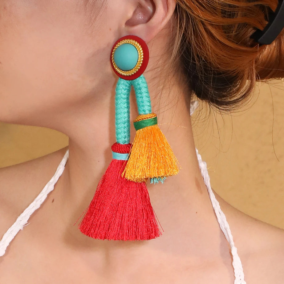 Long Tassel Boho Dangle Earrings Jewelry