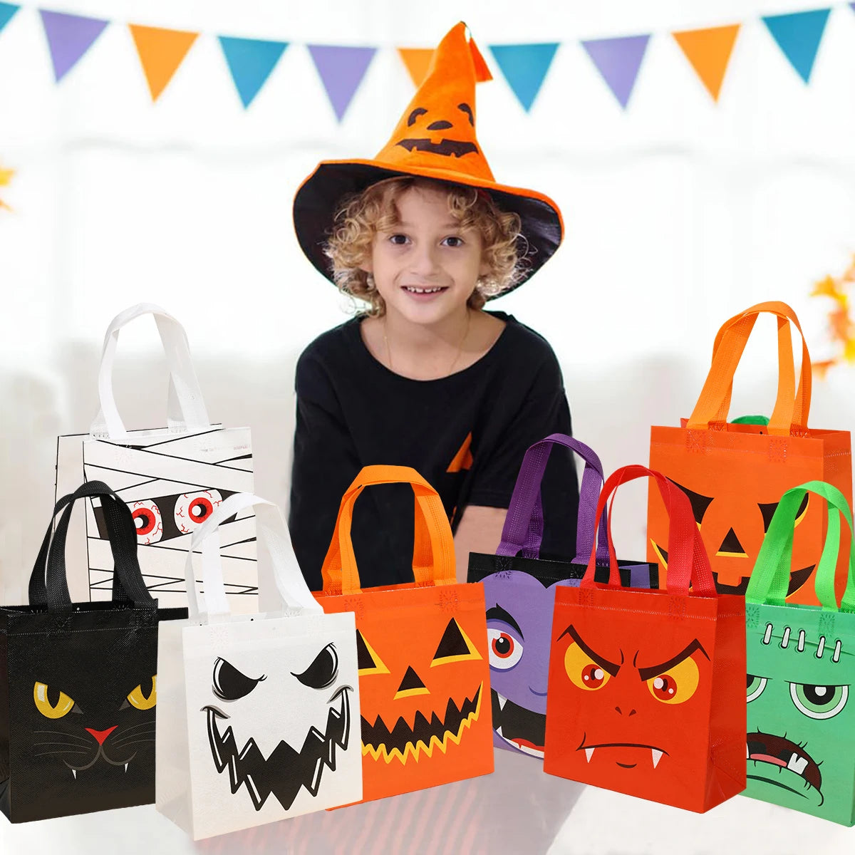 Halloween non-woven bag Halloween Party Decor For Home 2024 Trick or Treat for Kid Toys Favor Halloween Party Supplies Favor - Charlie Dolly
