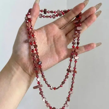 Irregular Stone Crystal Double Layer Necklace Jewelry