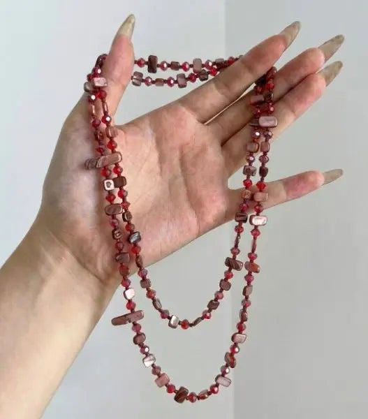 Irregular Stone Crystal Double Layer Necklace Jewelry