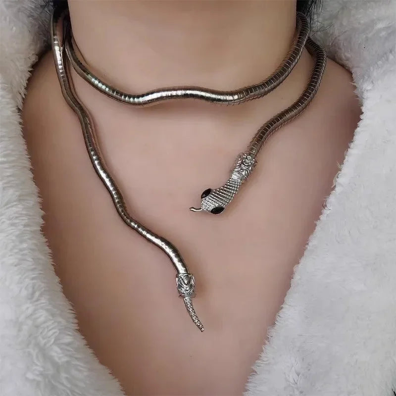 Snake Creative Jewelry Can Be Used As Necklace and Bracelet Personalized HotGirl Snake Wrap Women's Necklace Halloween Jewelry - Charlie Dolly