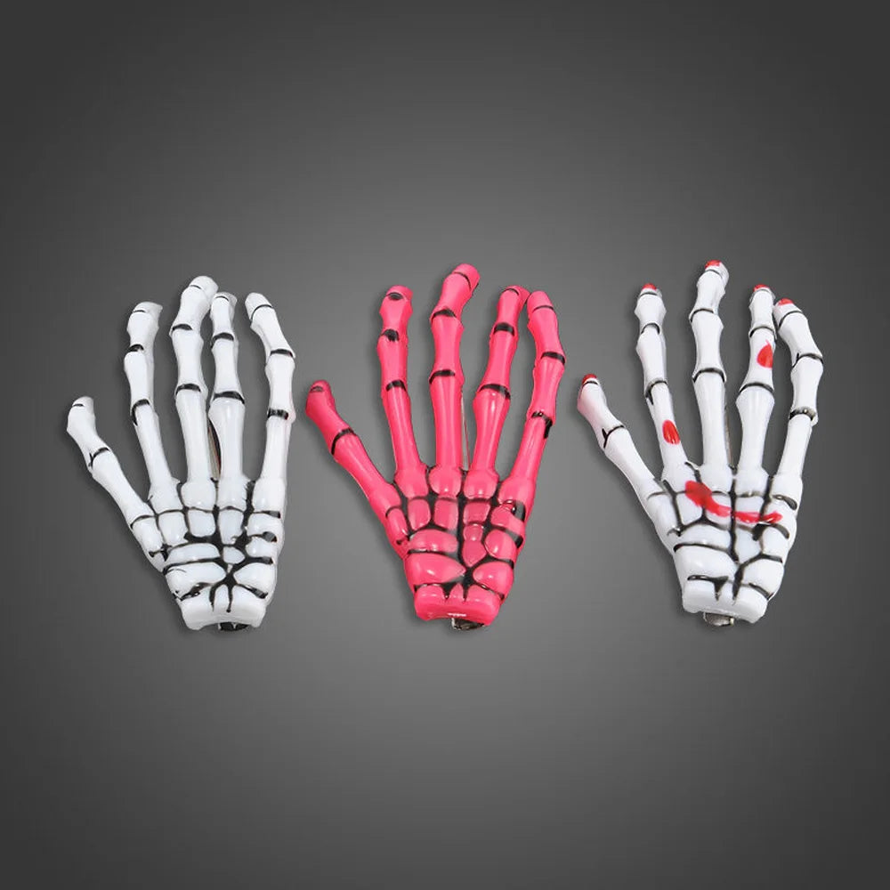 2 Pcs/Set New Skull Hand Bone Hairpin Gripper Ghost Skeleton Hair Clips Hairclips Bone Claw Hair Accessories Mujer Hairclip - Charlie Dolly