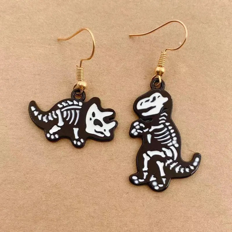 Earrings for Women Girls Drop Dangle Teens Charm Gift Party Simple Punk Cool Halloween Skull Cross Horror Skeleton Death Bat - Charlie Dolly