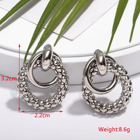 Twisted Gold Metal Geometric Dangle Earrings Jewelry
