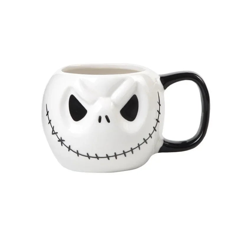 1pc 600ml Halloween Skull Mug with Handle Lidless Ceramic Cup Funny Coffee Cup Mocha Mug Halloween Gift Home Decor - Charlie Dolly