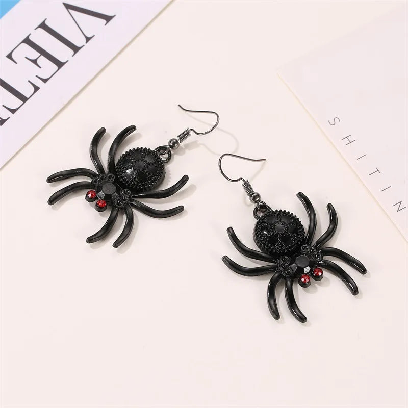 Gothic Halloween Horror Exaggerated Spider Pendant Earrings for Women Fashion Hip Hop Rock Nightclub Personalized Party Jewelry - Charlie Dolly