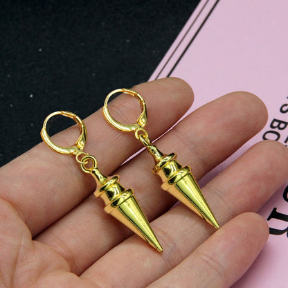 Anime SPY×FAMILY Yor Forger Cosplay Earrings Drop Golden Tapered Punk Women Ear Clips Fans Costumes Jewelry Gift