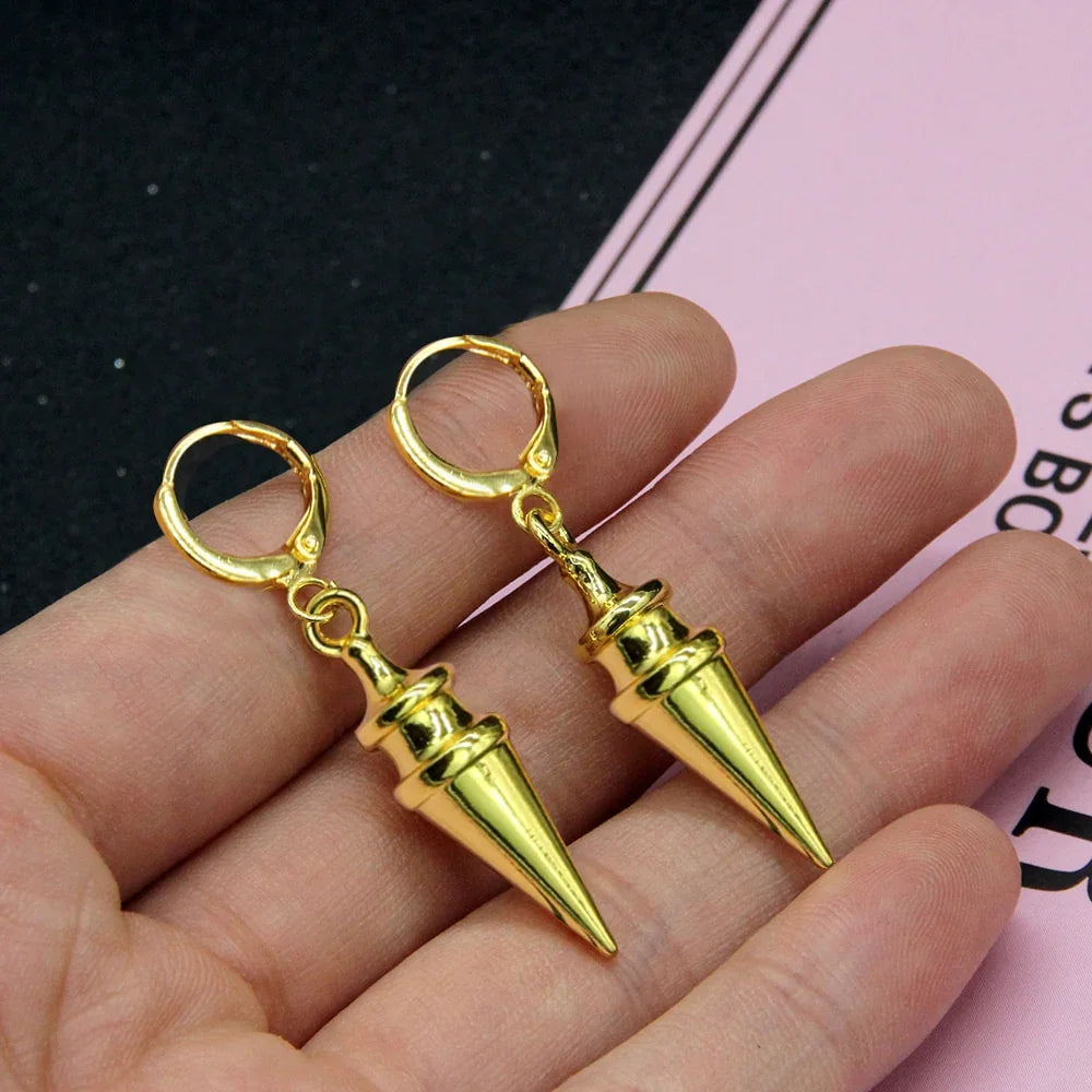 Anime SPY×FAMILY Yor Forger Cosplay Earrings Drop Golden Tapered Punk Women Ear Clips Fans Costumes Jewelry Gift - Charlie Dolly