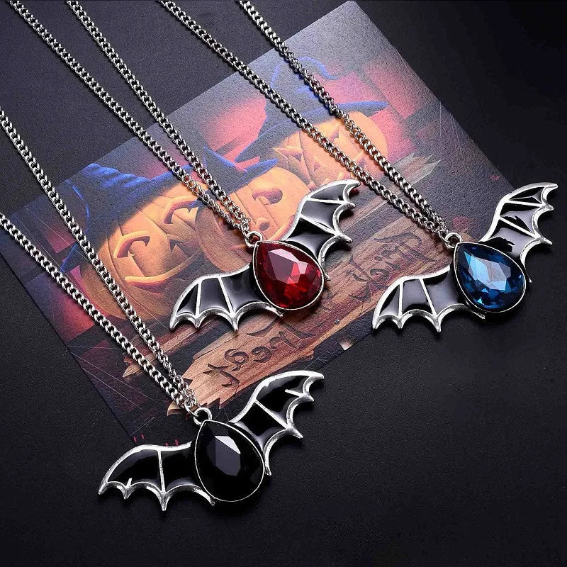 Gothic Vampire Bat Necklace for Women Girl Charms Punk Choker Chain Collar Party Cosplay Jewelry Goth Necklaces Halloween Gift - Charlie Dolly