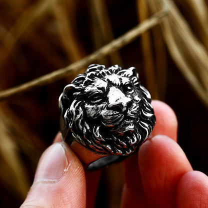 BEIER Punk Male Female Lion Heads Finger Stainles Steel Animal Rings For Men And Women Vintage Personality product BR8-676