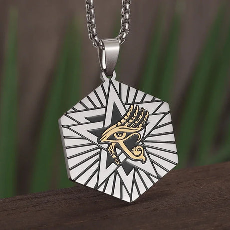 Eye of Horus Evil Eye Pendant Necklace, Ancient Egyptian Protection Amulet