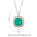 Vintage 14*14mm Emerald Pendant Necklace for Women Lab Diamond Gemstone Cocktail Party Fine Jewelry Anniversary Gift Wholesale - Charlie Dolly