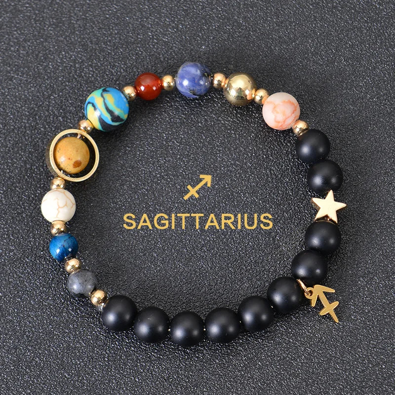 Zodiac Bracelets for Women 12 Constellations Crystal Stone Bracelet for Birthday Zodiac Gifts Constellation Charm Bracelet