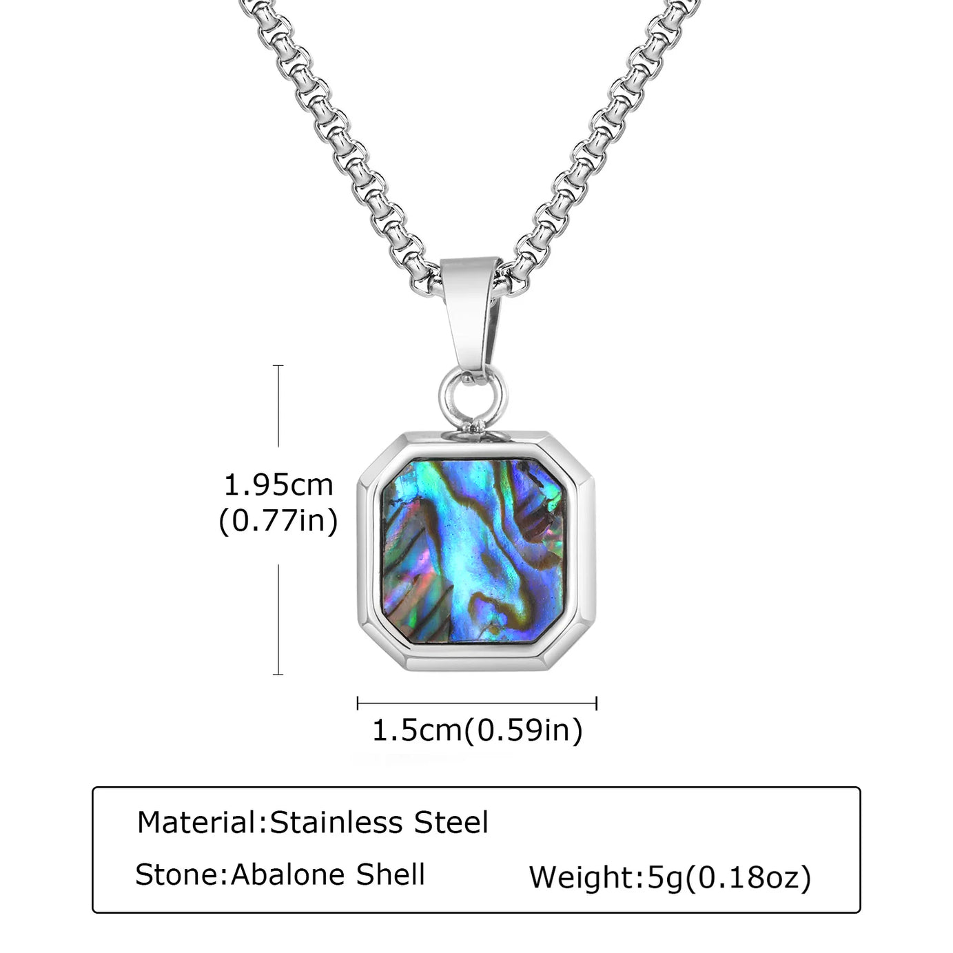 Natural Stone and Stainless Steel Hip Hop Pendant Necklace for Men