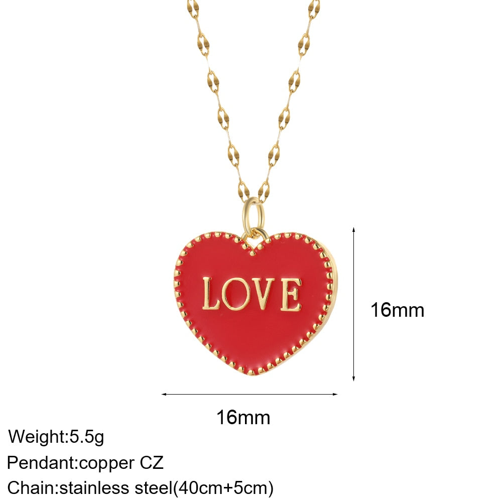 Heart Evil Blue Eye Sun Necklace for Women Cute Dog Bee Elephant Gold Color Pendant Woman's Collars Long Stainless Steel Chains - Charlie Dolly
