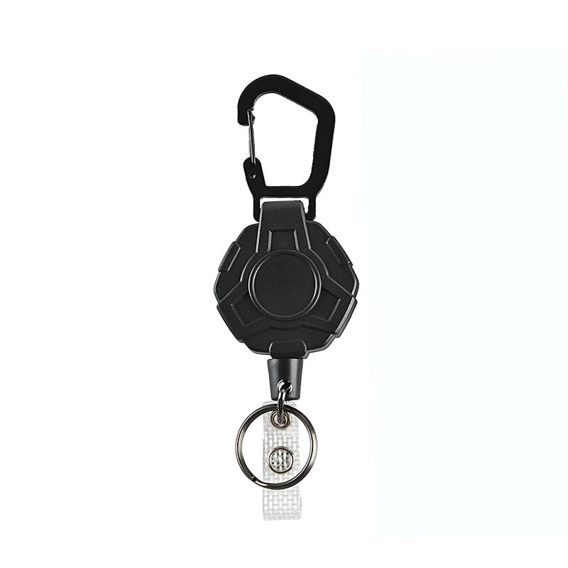 Anti-theft Metal Easy-to-pull Buckle Rope Elastic Keychain Sporty Retractable Key Ring Anti Lost Ski Pass ID Card - Charlie Dolly