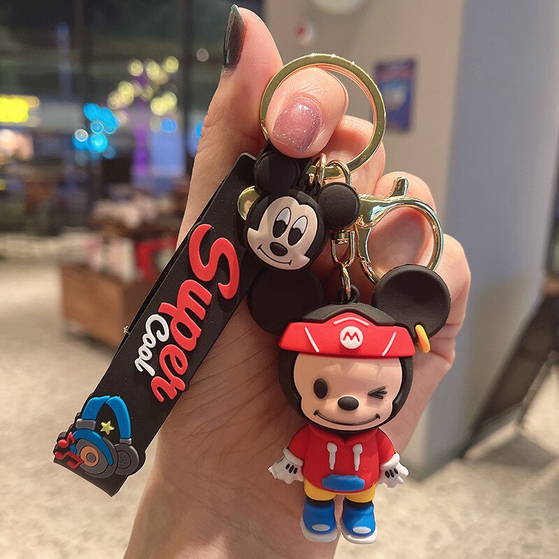 Disney Mickey Mouse Keychains Cute Cartoon Baby Boy Girl Figure Keyring Kawaii Minnie Key Chain Model Kid Toy Children Gift - Charlie Dolly