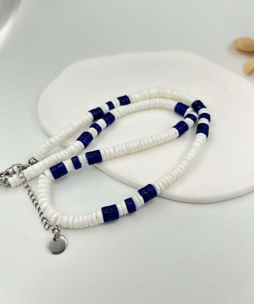 Bohemian Hawaii Puka White Clam Chip Shell Necklace Natural Stone Chip Necklace Summer Beach Statement Jewelry - Charlie Dolly