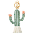 Handmade Weaving Green Plant Cactus Keychain Bohemia Backpack Pendant Key Ring Tassel Cotton Rope Car Hanging Key Holder Jewelry - Charlie Dolly