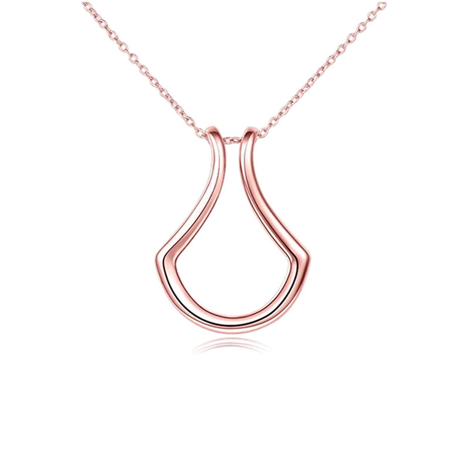1Piece Fashion Necklace Geometric Simple Ring Holder Ring Pendant Necklace for Men Women Party Jewelry Neck Chain 45cm long - Charlie Dolly