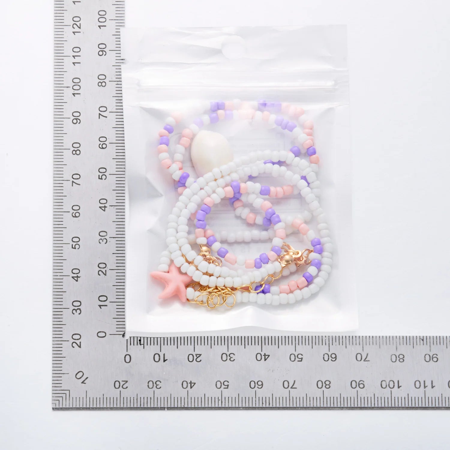 Boho Double Layer Beaded Starfish Shell Turtle Pendant Necklace Women Colorful Beads Clavicle Chain Choker Beach Party Jewelry