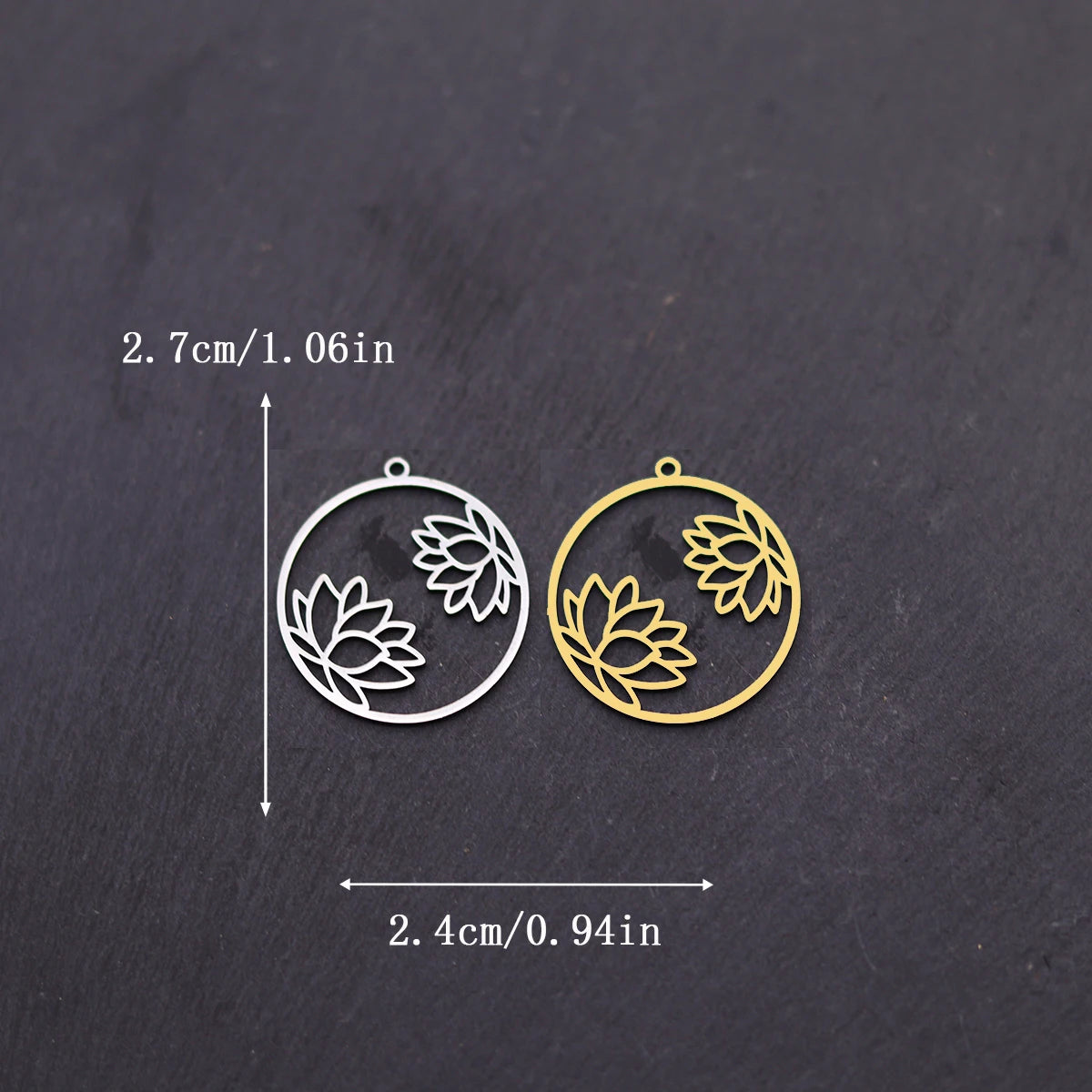 3PCS DIY Amulet Lotus Flower Yogo Buddha Stainless Steel Pendant Charm For Jewelry Making Necklace Religion Crescent diy Supplie