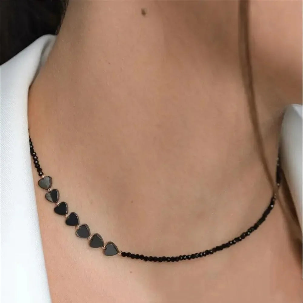 Vintage White Natural Heart-shaped Shell Chain Necklace For Women Female Boho Fashion Simple Choker Sandy Beach Jewelry Gift