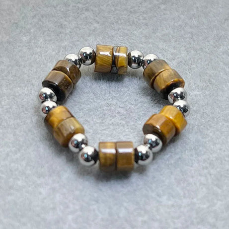 Boho 2*4mm Natural Stone Rings Women Handmade Jewelry Friendship Gifts Agate Tigereye Opal Statement Ring Stainless Steel Beads - Charlie Dolly