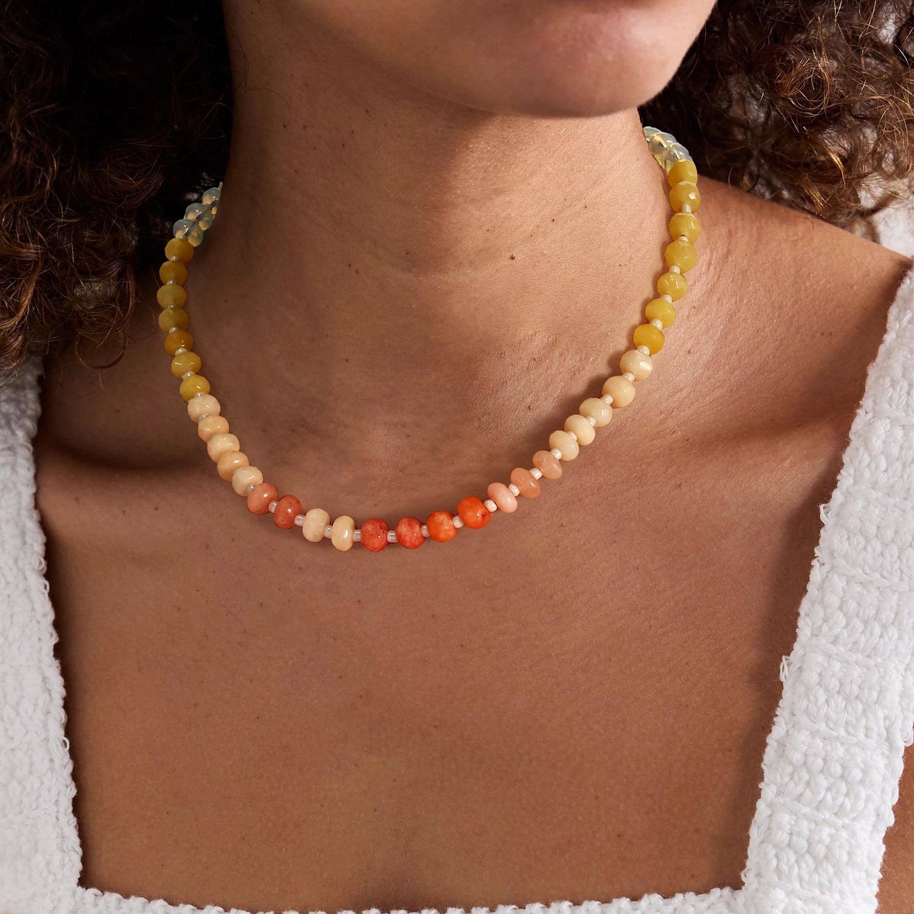 Rainbow Gemstone Beaded Choker Necklace