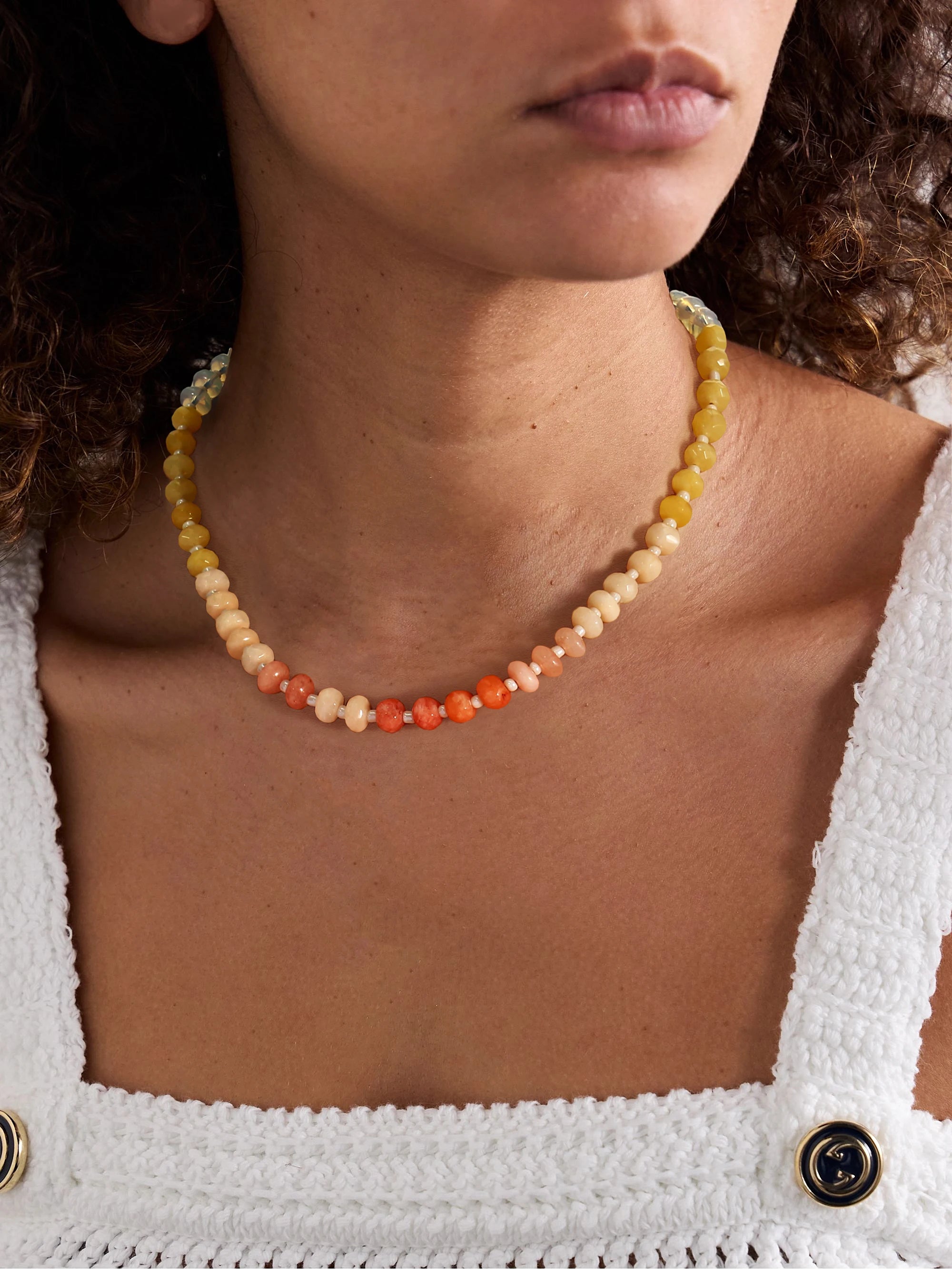Badu Colorful Natural Stone Beads Necklaces for Women Bohomian Gemstone Beaded Choker Summer Beach Trendy Boho Jewelry Gift