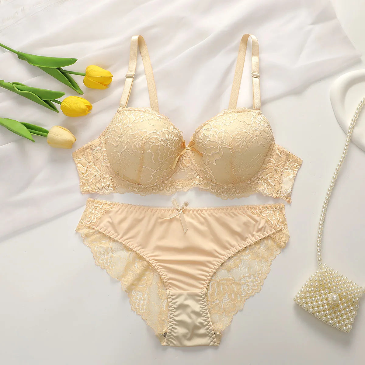 2-piece Sexy Multi-color Lingerie Set For Women's Gathering Push Up Underwear For Women's Flower Underwear Set A2155 - Charlie Dolly